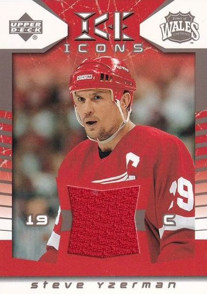 jersey karta STEVE YZERMAN 03-04 UD Ice Icons Jersey číslo I-SY